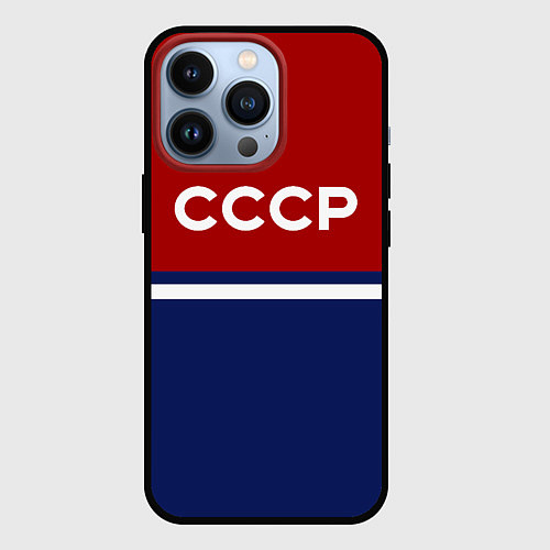 Чехол iPhone 13 Pro СССР: Спортсмен / 3D-Черный – фото 1