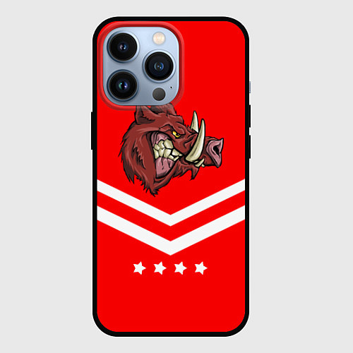 Чехол iPhone 13 Pro Спартанский кабан / 3D-Черный – фото 1