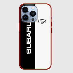 Чехол для iPhone 13 Pro Subaru B&W, цвет: 3D-красный