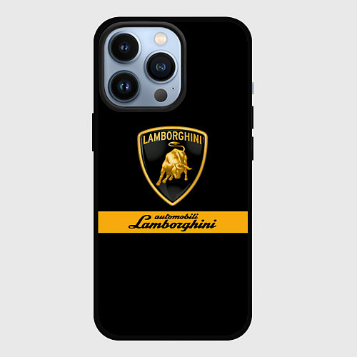 Чехол iPhone 13 Pro Lamborghini Automobili / 3D-Черный – фото 1