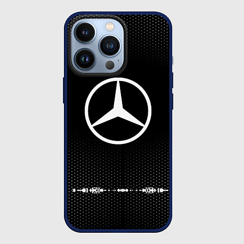 Чехол iPhone 13 Pro Mercedes: Black Abstract / 3D-Тёмно-синий – фото 1
