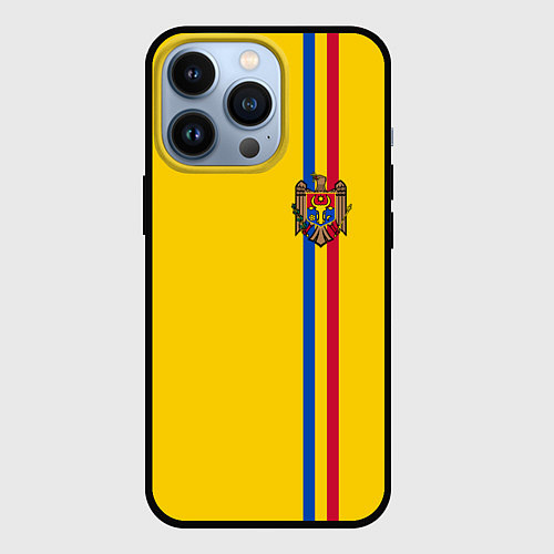 Чехол iPhone 13 Pro Молдавия: лента с гербом / 3D-Черный – фото 1