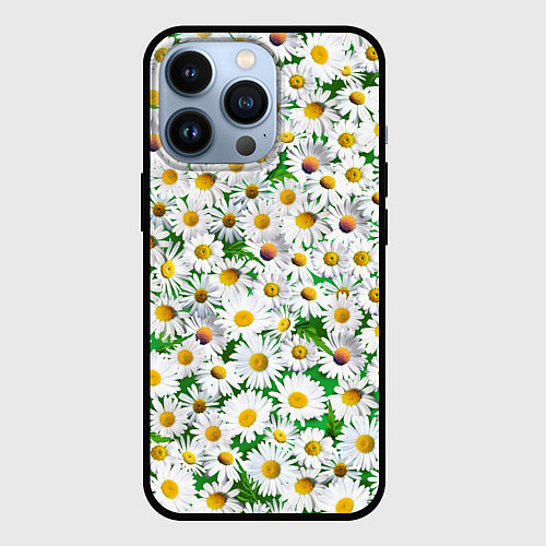 Чехол iPhone 13 Pro Полевые ромашки / 3D-Черный – фото 1