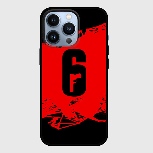 Чехол iPhone 13 Pro R6S: Red Outbreak / 3D-Черный – фото 1