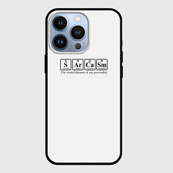 Чехол для iPhone 13 Pro Sarcasm хим элемент надпись, цвет: 3D-черный