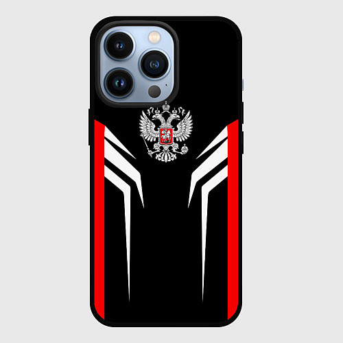 Чехол iPhone 13 Pro Russia: Sport Line / 3D-Черный – фото 1