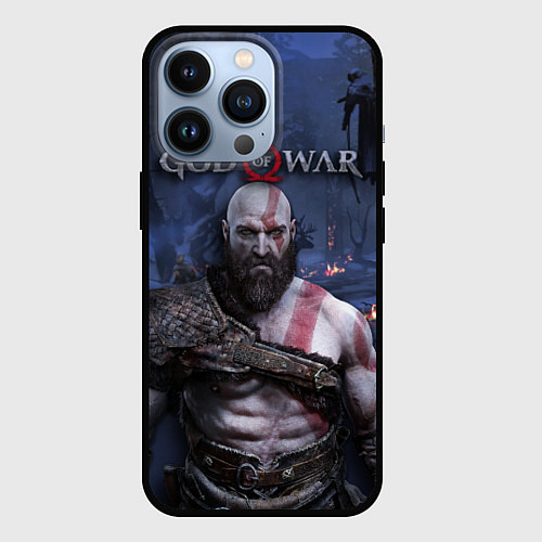 Чехол iPhone 13 Pro God of War: Kratos / 3D-Черный – фото 1