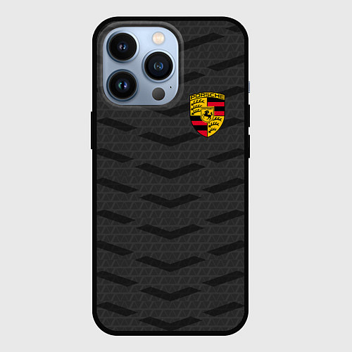 Чехол iPhone 13 Pro Porsche: Grey Sport / 3D-Черный – фото 1