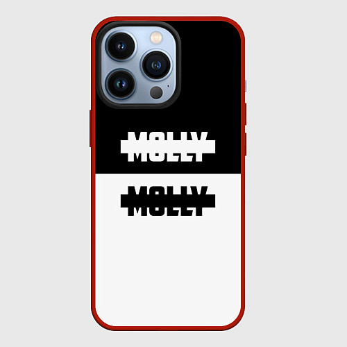 Чехол iPhone 13 Pro Molly: Black & White / 3D-Красный – фото 1