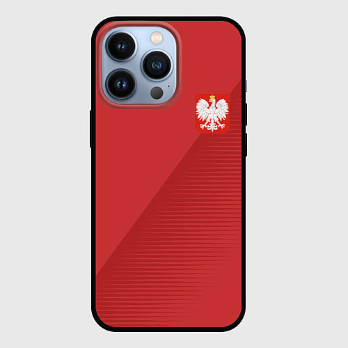 Чехол iPhone 13 Pro Poland Team: Away WC-2018 / 3D-Черный – фото 1