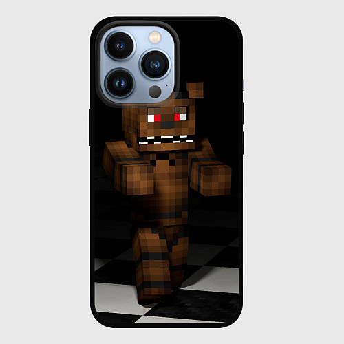 Чехол iPhone 13 Pro Minecraft: Freddy FNAF / 3D-Черный – фото 1