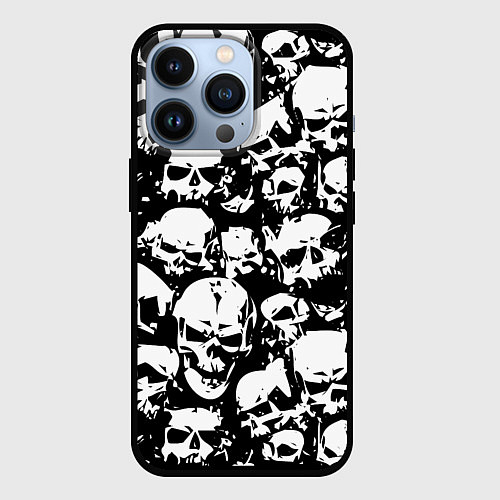 Чехол iPhone 13 Pro Черепа ужаса / 3D-Черный – фото 1