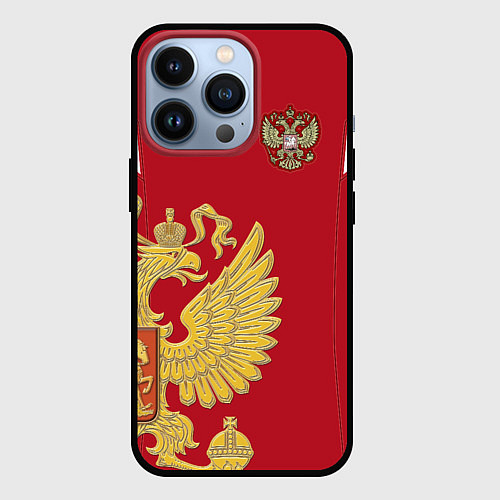 Чехол iPhone 13 Pro Сборная России: эксклюзив / 3D-Черный – фото 1