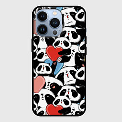 Чехол для iPhone 13 Pro Милые панды, цвет: 3D-черный