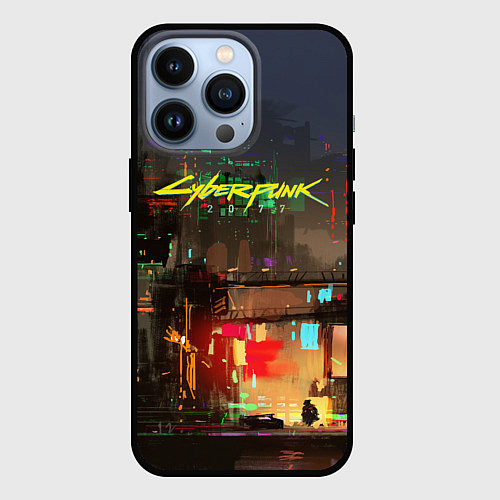 Чехол iPhone 13 Pro Cyberpunk 2077: Night City / 3D-Черный – фото 1