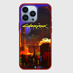 Чехол для iPhone 13 Pro Cyberpunk 2077: Night City, цвет: 3D-красный