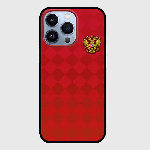 Чехол iPhone 13 Pro Форма сборной России / 3D-Черный – фото 1