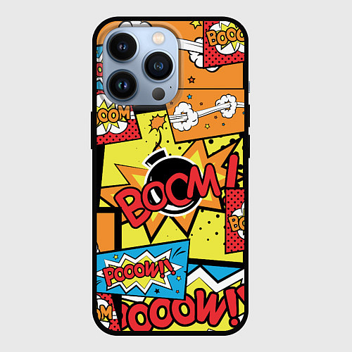 Чехол iPhone 13 Pro Boom Pop Art / 3D-Черный – фото 1