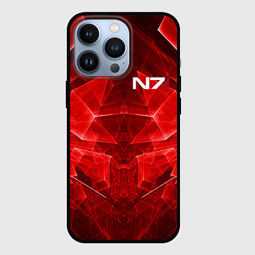 Чехол iPhone 13 Pro Mass Effect: Red Armor N7 / 3D-Черный – фото 1