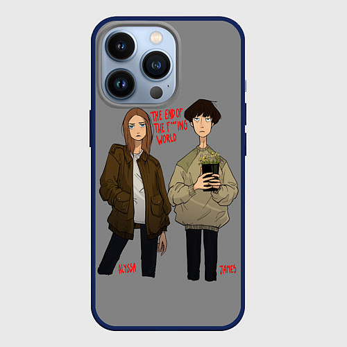 Чехол iPhone 13 Pro End of the f*cking world / 3D-Тёмно-синий – фото 1