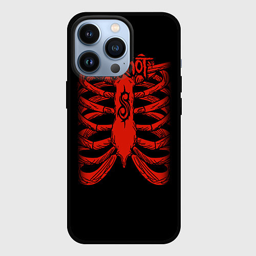 Чехол iPhone 13 Pro Slipknot Skeleton / 3D-Черный – фото 1