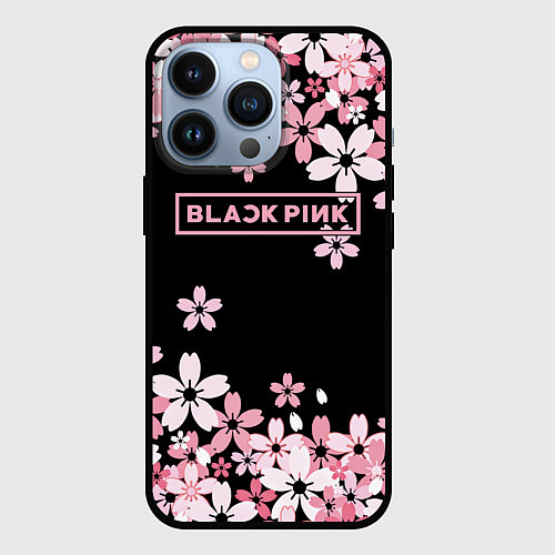 Чехол iPhone 13 Pro Black Pink: Pink Sakura / 3D-Черный – фото 1