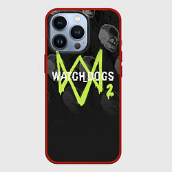 Чехол для iPhone 13 Pro Watch Dogs 2: Skulls Pattern, цвет: 3D-красный