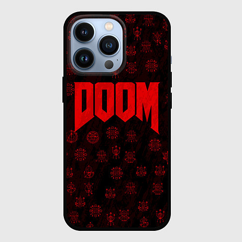 Чехол iPhone 13 Pro DOOM: Hellish signs / 3D-Черный – фото 1