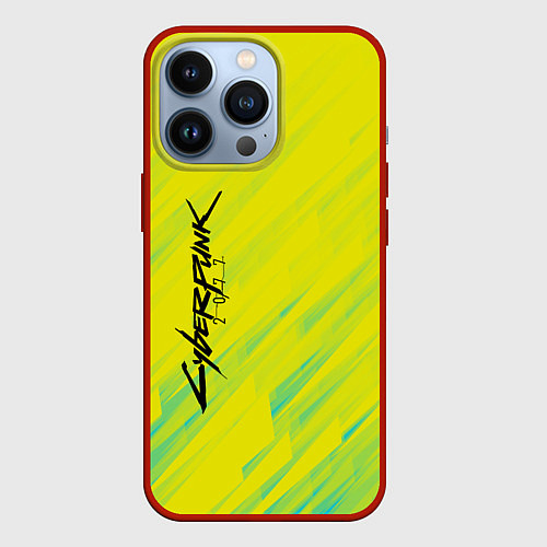 Чехол iPhone 13 Pro Cyberpunk 2077: Yellow / 3D-Красный – фото 1