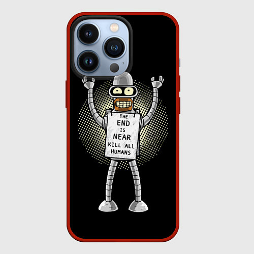 Чехол iPhone 13 Pro Kill All Humans / 3D-Красный – фото 1