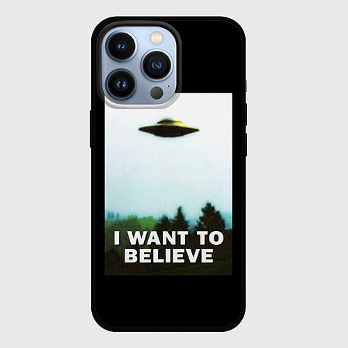 Чехол iPhone 13 Pro I Want To Believe / 3D-Черный – фото 1