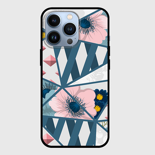 Чехол iPhone 13 Pro Нежная геометрия / 3D-Черный – фото 1