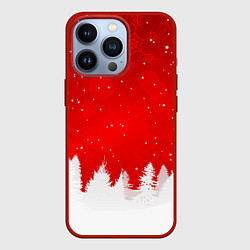 Чехол для iPhone 13 Pro Christmas pattern, цвет: 3D-красный