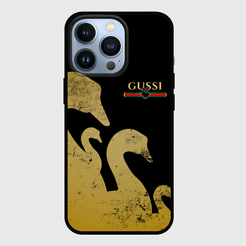 Чехол iPhone 13 Pro GUSSI: Gold Edition / 3D-Черный – фото 1