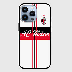 Чехол для iPhone 13 Pro AC Milan: White Form, цвет: 3D-черный