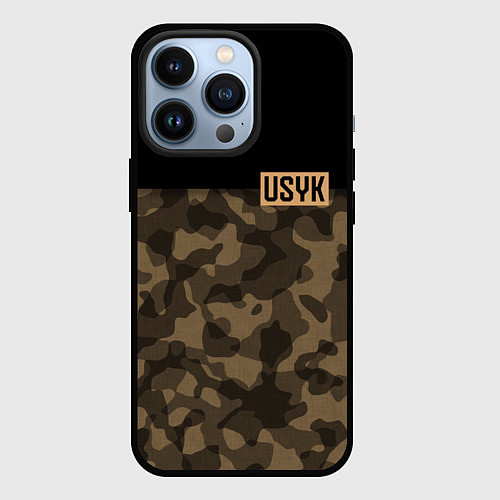 Чехол iPhone 13 Pro USYK Camo / 3D-Черный – фото 1