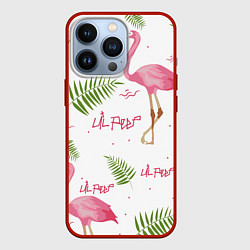 Чехол для iPhone 13 Pro Lil Peep: Pink Flamingo, цвет: 3D-красный