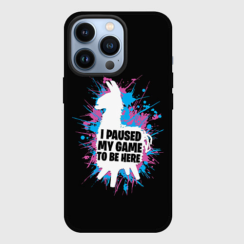 Чехол iPhone 13 Pro Lama I Paused My Game / 3D-Черный – фото 1