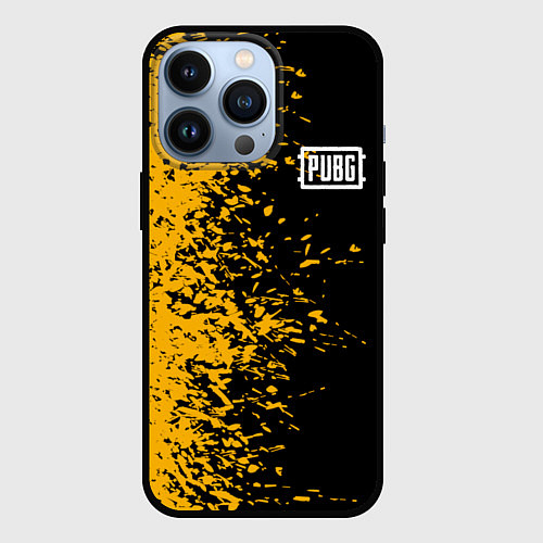 Чехол iPhone 13 Pro PUBG: Yellow vs Black / 3D-Черный – фото 1