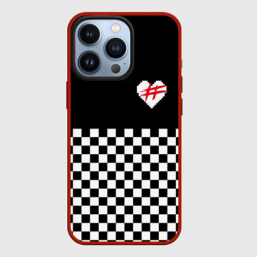 Чехол iPhone 13 Pro ФРЕНДЗОНА: ЧБ / 3D-Красный – фото 1