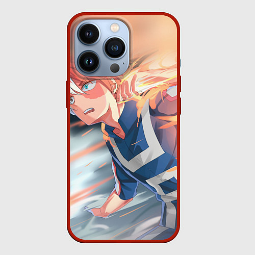 Чехол iPhone 13 Pro Моя геройская академия / 3D-Красный – фото 1