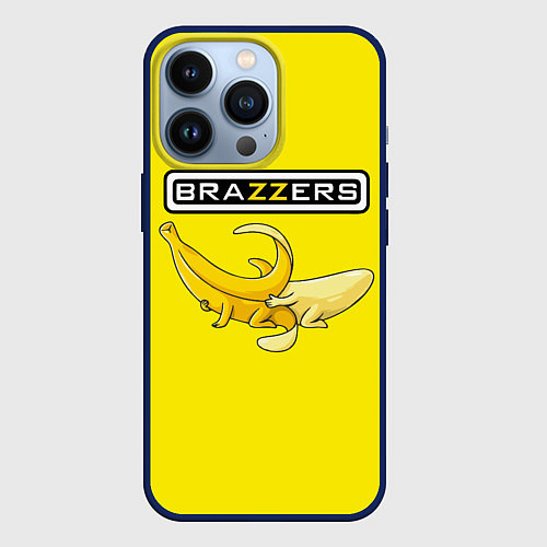Чехол iPhone 13 Pro Brazzers: Yellow Banana / 3D-Тёмно-синий – фото 1