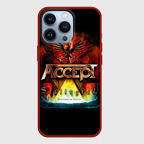 Чехол iPhone 13 Pro Accept: Flame Eagle / 3D-Красный – фото 1