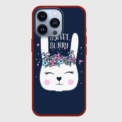 Чехол iPhone 13 Pro Sweet Bunny / 3D-Красный – фото 1