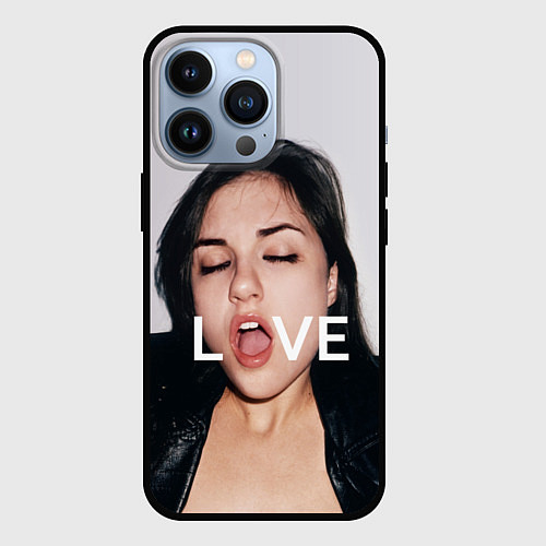 Чехол iPhone 13 Pro Sasha Grey: LOVE / 3D-Черный – фото 1