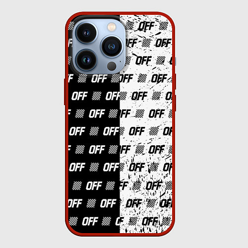 Чехол iPhone 13 Pro Off-White: Black & White / 3D-Красный – фото 1