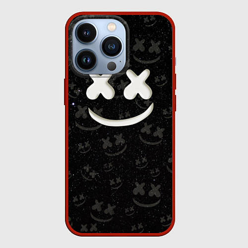 Чехол iPhone 13 Pro Marshmello Cosmos pattern / 3D-Красный – фото 1