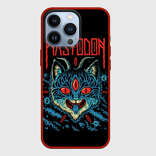 Чехол iPhone 13 Pro Mastodon: Demonic Cat / 3D-Красный – фото 1