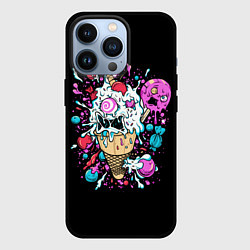 Чехол для iPhone 13 Pro Мороженое монстров, цвет: 3D-черный