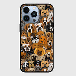 Чехол для iPhone 13 Pro Породы собак, цвет: 3D-черный